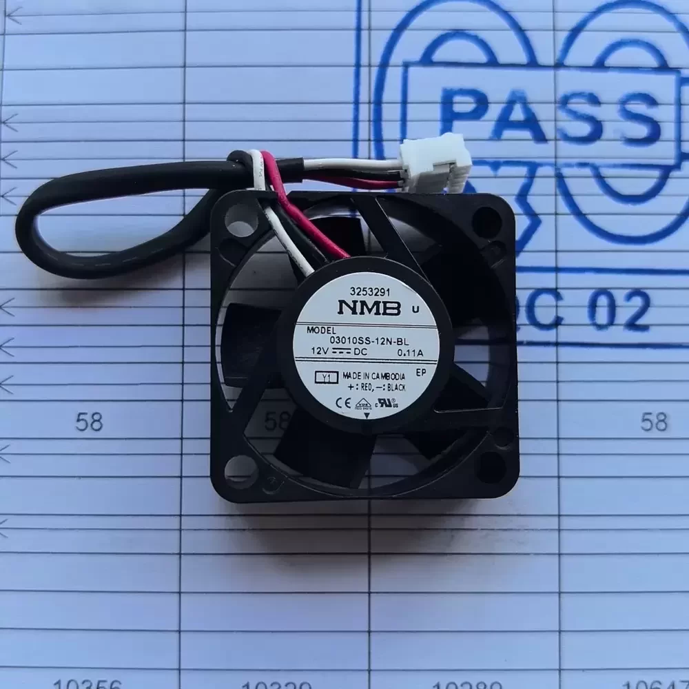 03010SS-12N-BL-Y1 NMB 12VDC 30x30x10mm 3-Wire Axial Fan