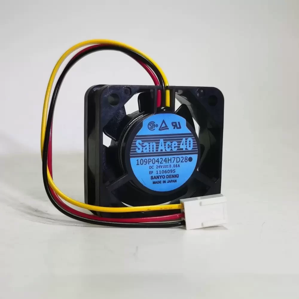 109P0424H7D28 Sanyo Denki 24VDC 40x40x15mm 3-Wire Axial Fan