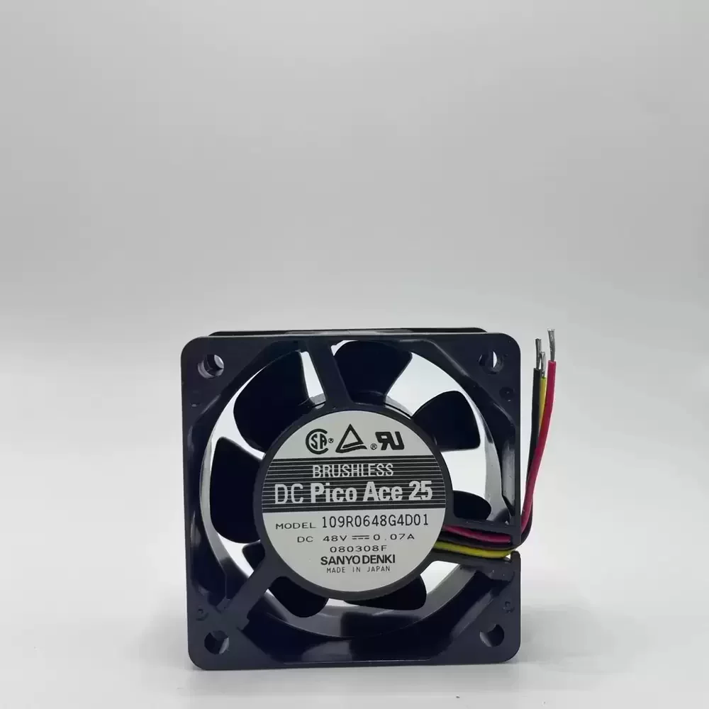 109R0648G4D01 Sanyo Denki 48VDC 60x60x25mm 3-Wire Axial Fan