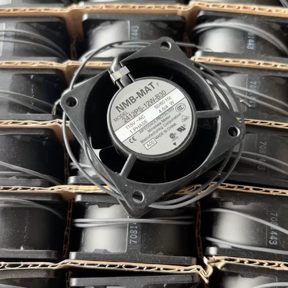 2412PS-12W-B30-A00 NMB-MAT 115VAC 60x60x30mm Axial Fan 2412PS-12W-B30-A00 NMB-MAT 115VAC 60x60x30mm Axial Fan