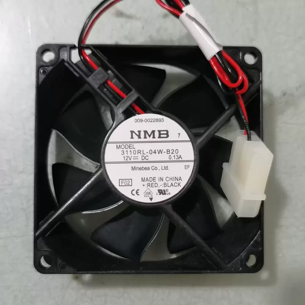 3110RL-04W-B20-F02 NMB 12VDC 80x80x25mm 0.13A Axial Fan