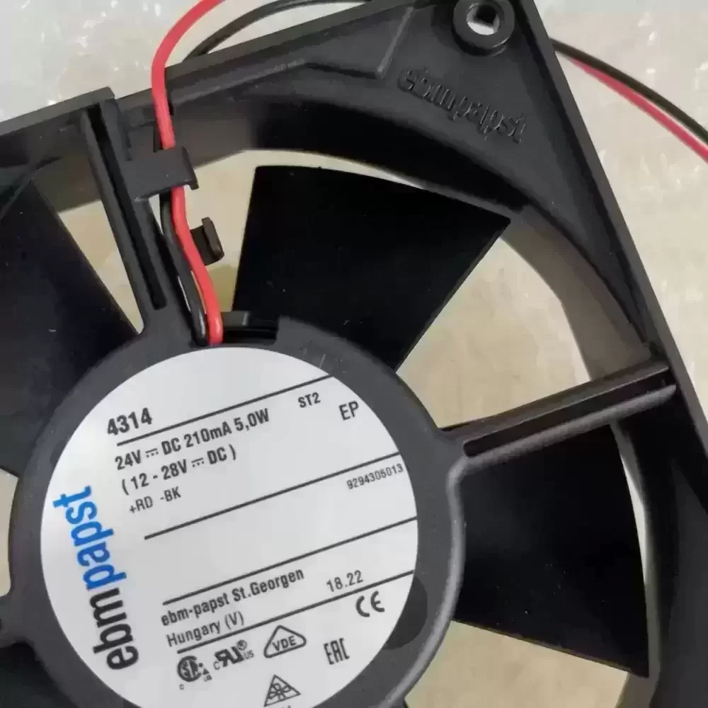 4314 ebm-papst 24VDC 119x119x32mm 210mA Axial Fan 4314 ebm-papst 24VDC 119x119x32mm 210mA Axial Fan