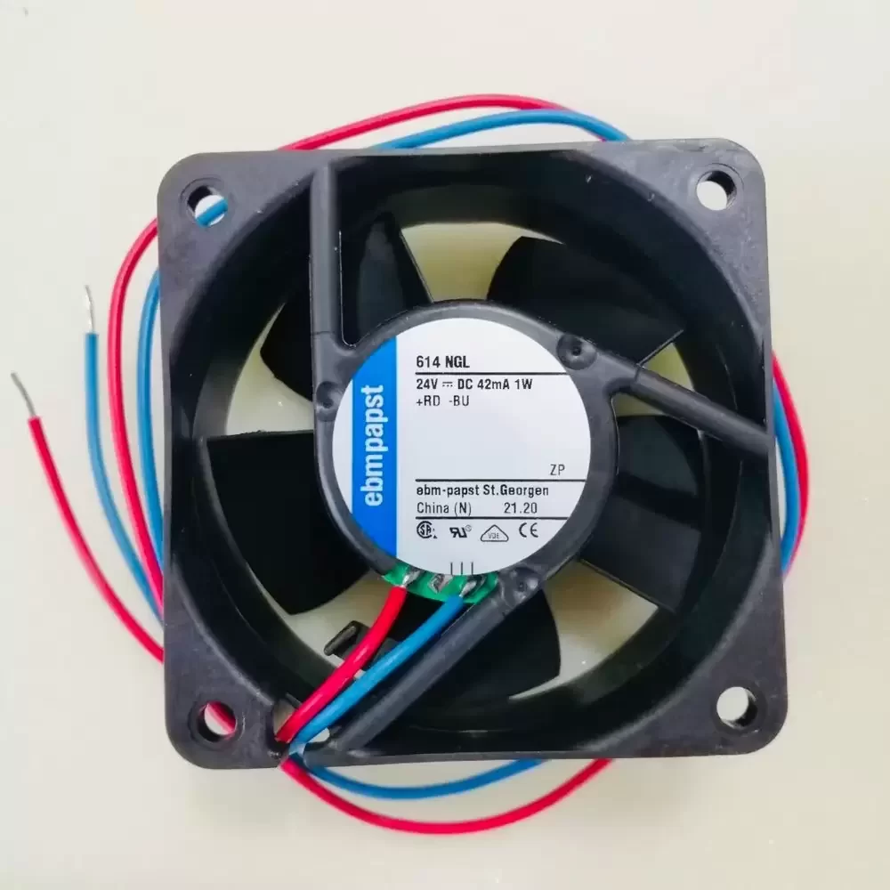 614NGL ebm-papst 24VDC 60x60x25mm Low Noise Axial Fan