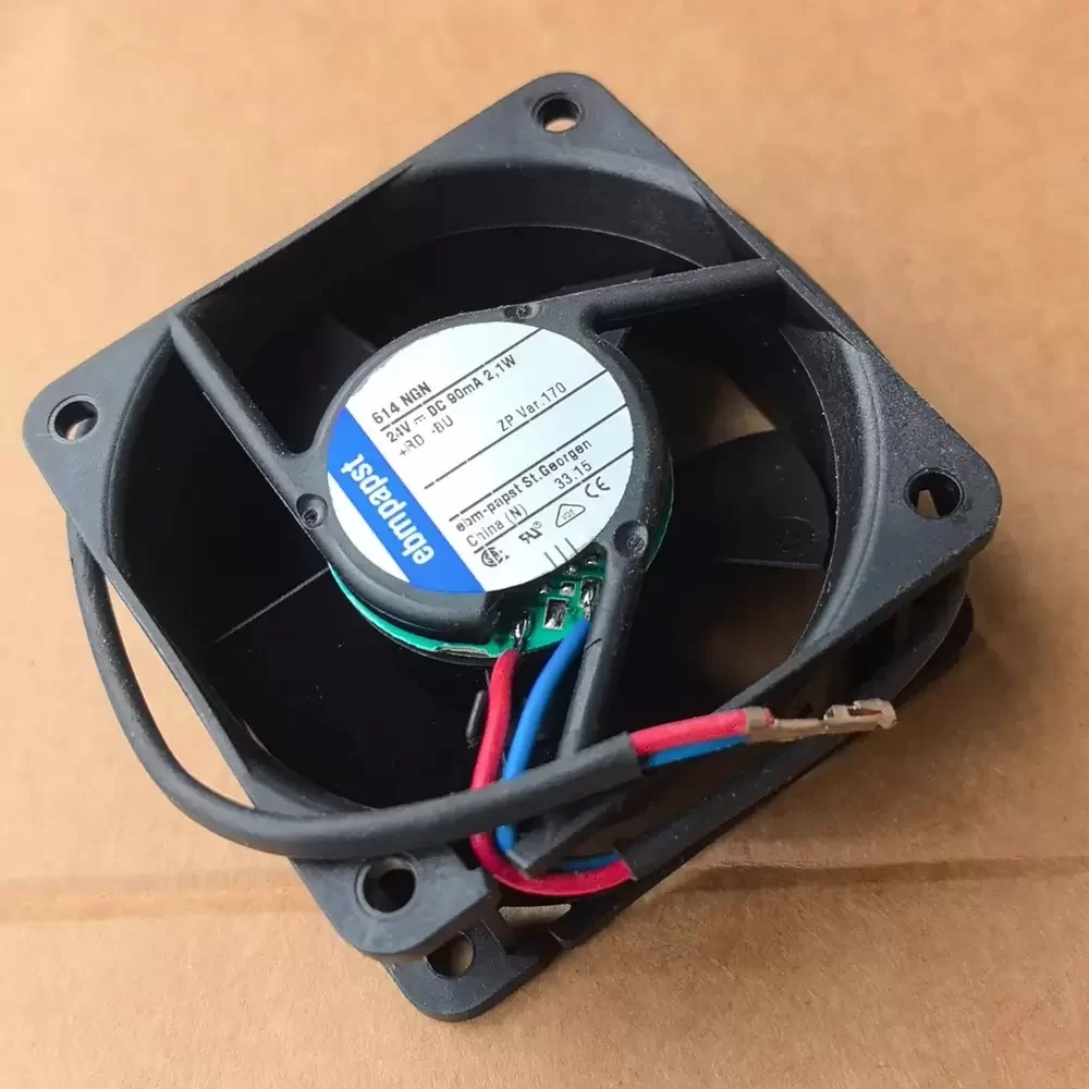 614NGN ebm-papst 24VDC 60x60x25mm 2.1W DC Axial Fan 614NGN ebm-papst 24VDC 60x60x25mm 2.1W DC Axial Fan