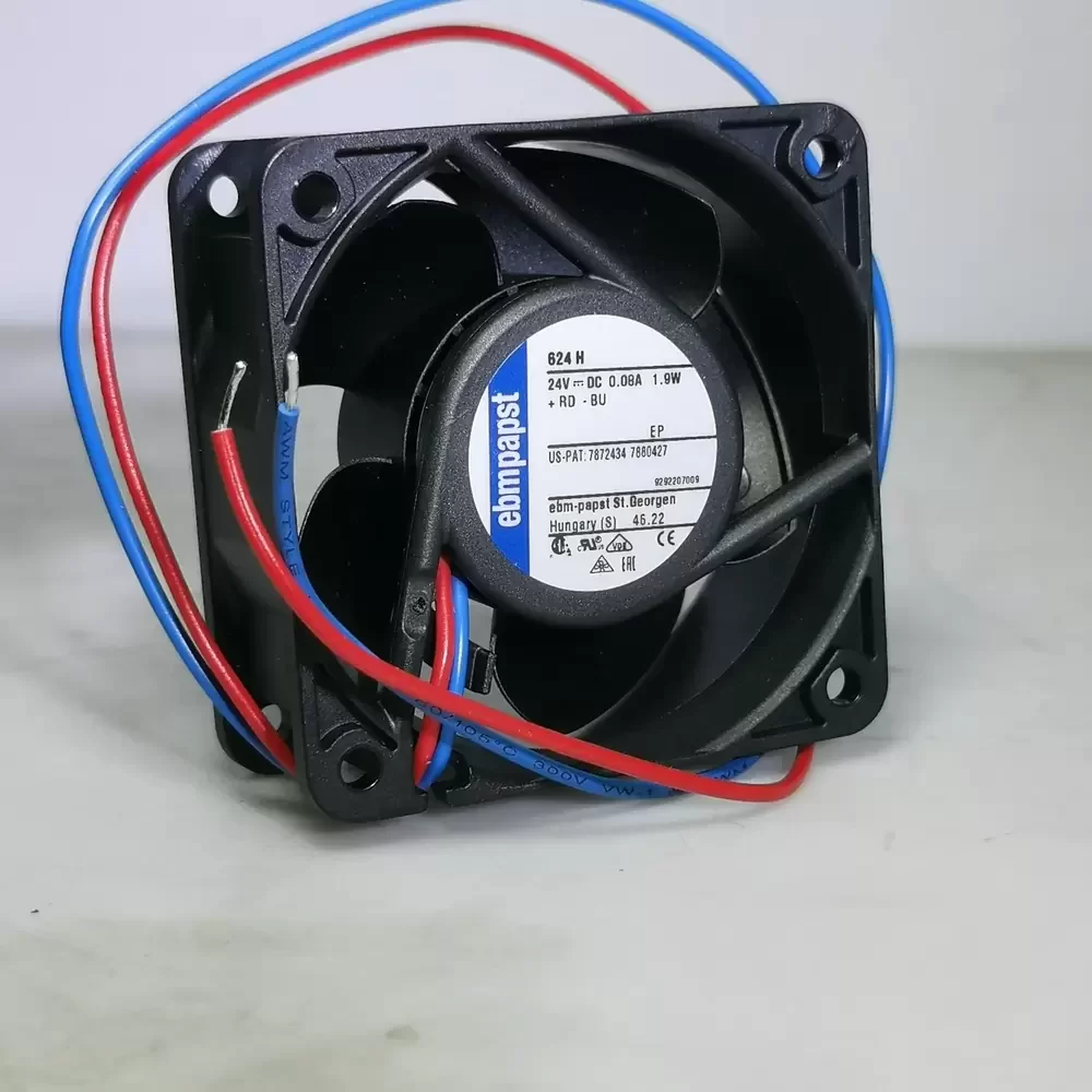 624H ebm-papst 24VDC 60x60x25mm Cooling Axial Fan 624H ebm-papst 24VDC 60x60x25mm Cooling Axial Fan