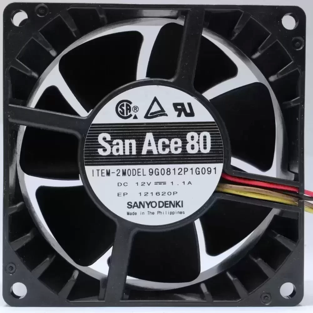 9G0812P1G091 Sanyo Denki 12VDC 80x80x38mm PWM Axial Fan