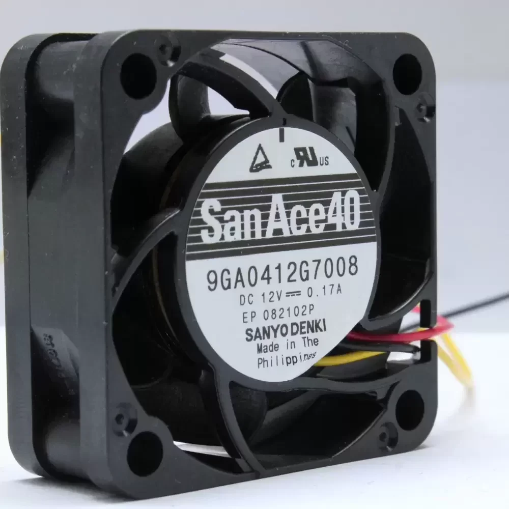 9GA0412G7008 Sanyo Denki 12VDC 0.17A 40x40x28mm Axial Fan 9GA0412G7008 Sanyo Denki 12VDC 0.17A 40x40x28mm Axial Fan