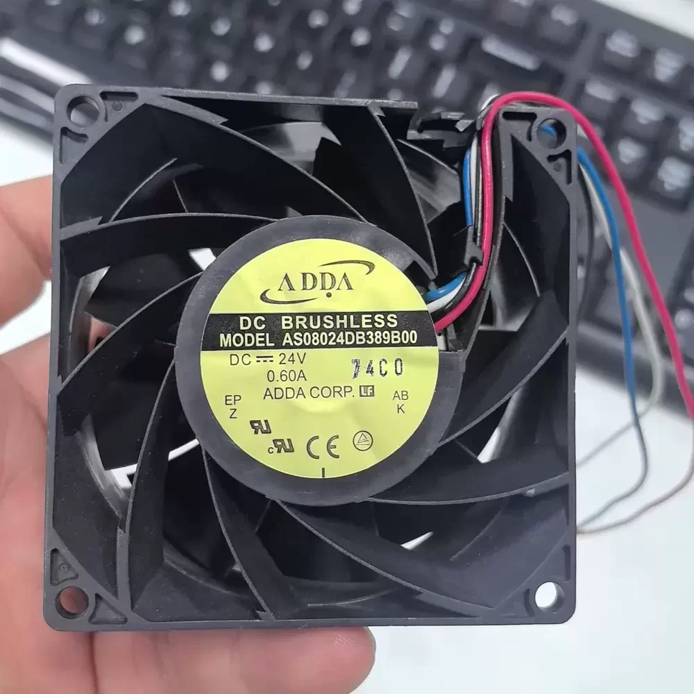 AS08024DB389B00 ADDA 24VDC 80x80x38mm PWM Axial Fan
