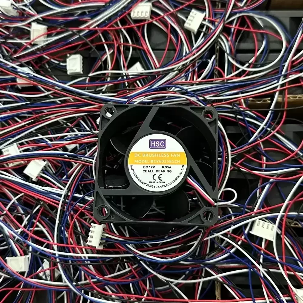 BCY6025B12H HSC 12VDC 60x60x25mm Dual Ball Axial Fan