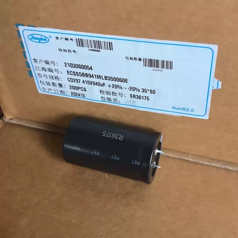 CD297 Jianghai 410V 940uF 35x60mm Electrolytic Capacitor CD297 Jianghai 410V 940uF 35x60mm Electrolytic Capacitor