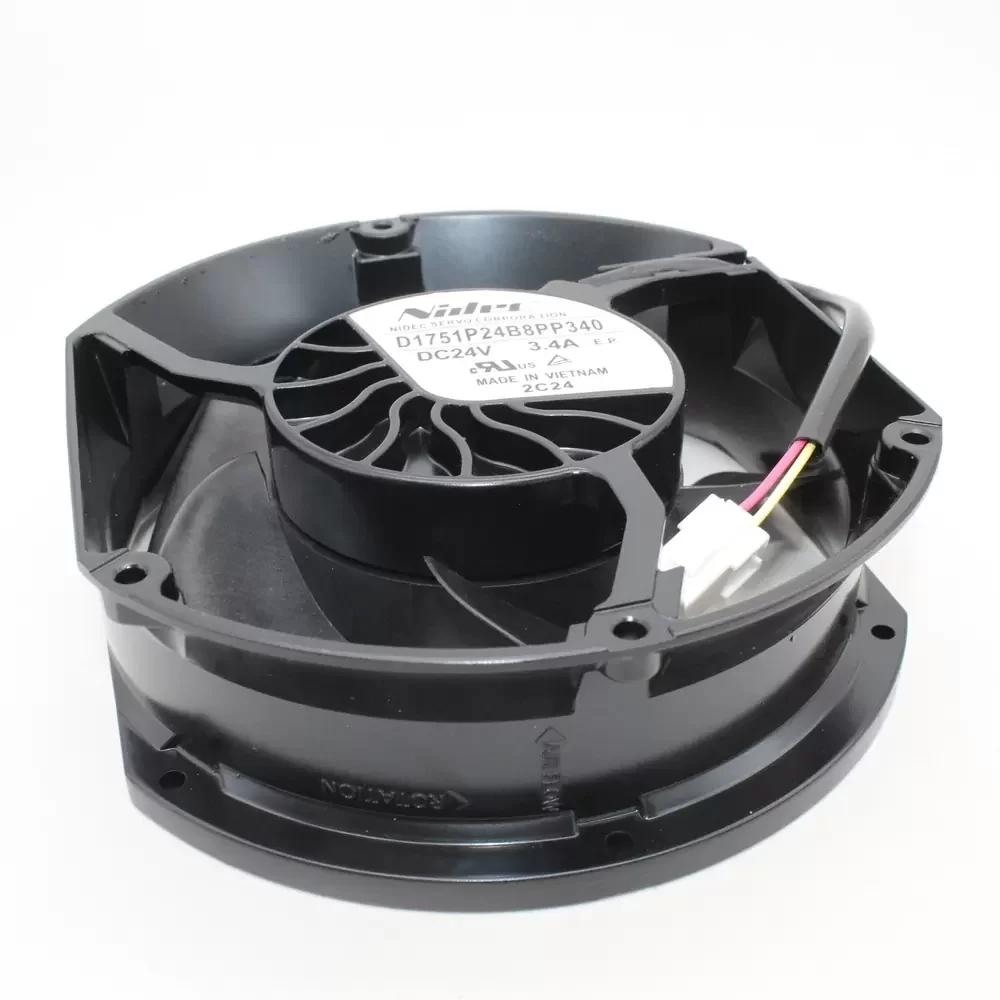 D1751P24B8PP340 Nidec 24V 3.4A High Speed Axial Cooling Fan D1751P24B8PP340 Nidec 24V 3.4A High Speed Axial Cooling Fan