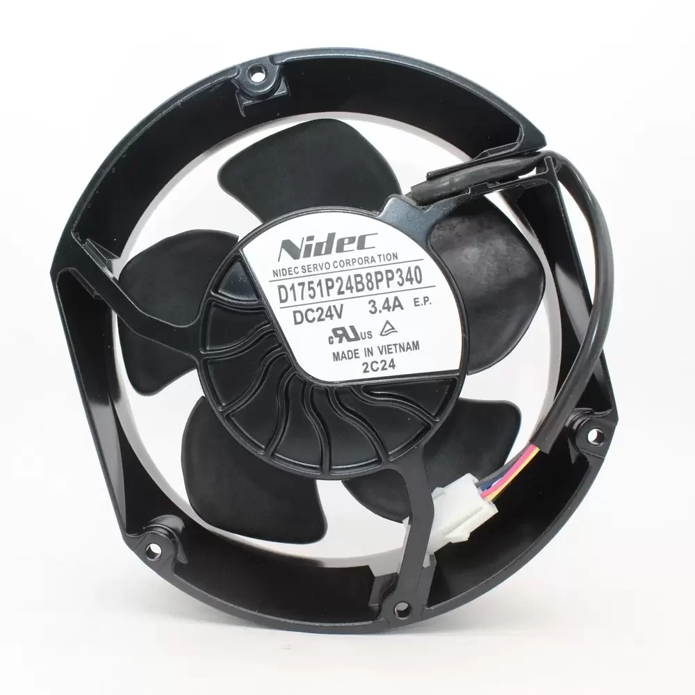 D1751P24B8PP340 Nidec 24V 3.4A High Speed Axial Cooling Fan