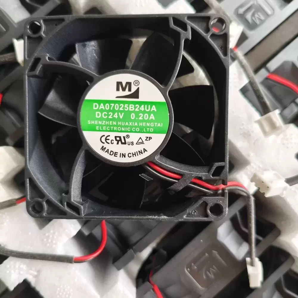 DA07025B24UA Yimeng 24VDC 70x70x25mm 2-Wire Axial Fan