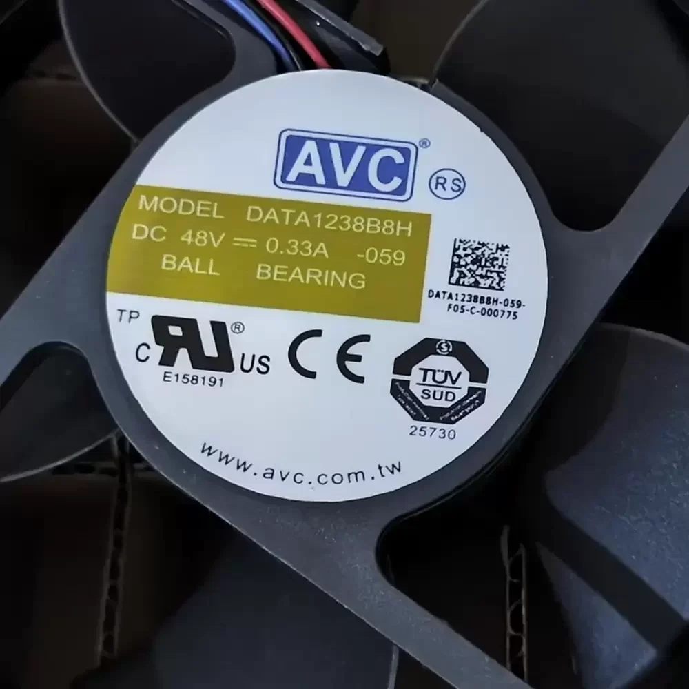 DATA1238B8H-059 AVC 48VDC 120x120x38mm Ball Bearing Axial Fan DATA1238B8H-059 AVC 48VDC 120x120x38mm Ball Bearing Axial Fan