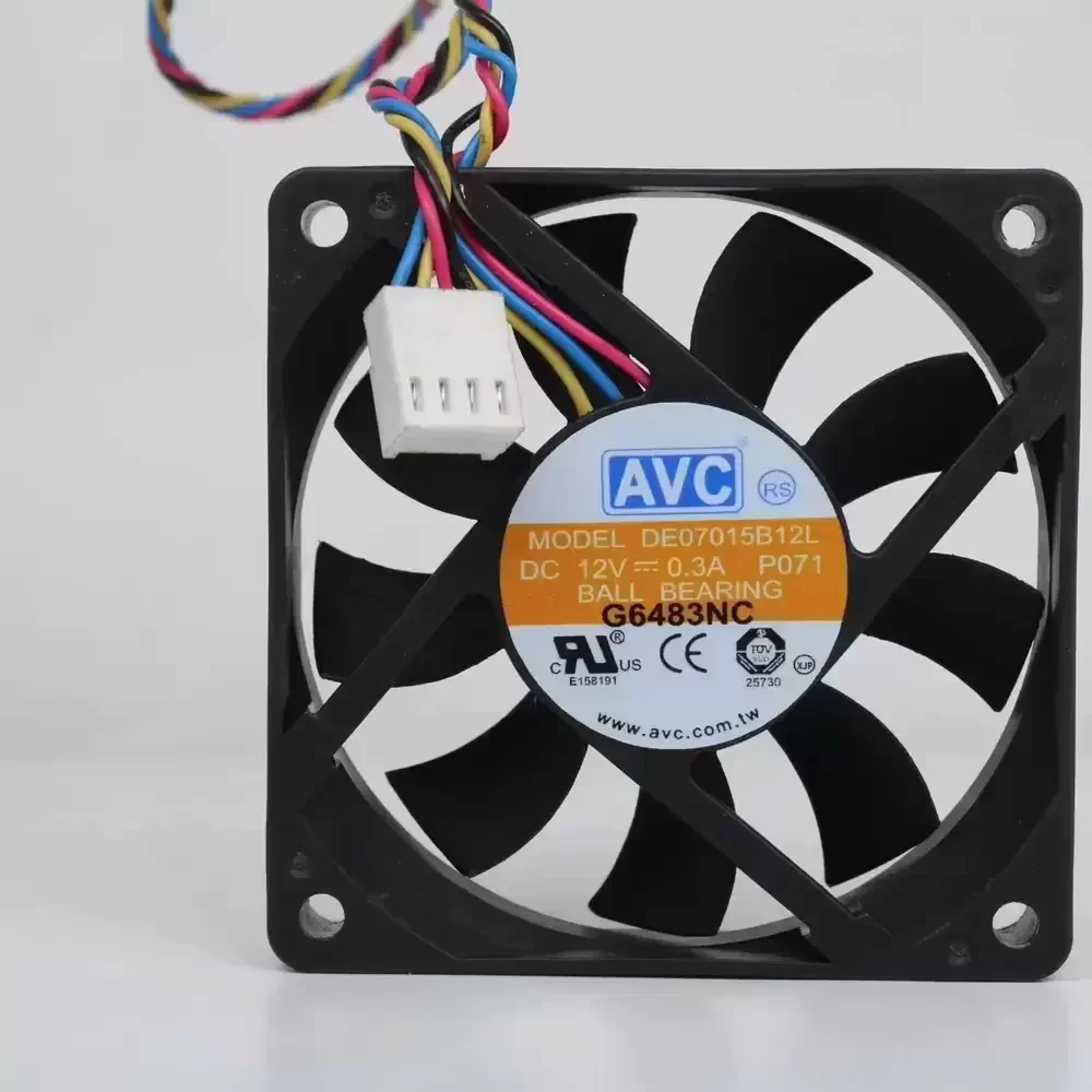 DE07015B12L-P071 AVC 12VDC 70x70x15mm PWM Axial Fan