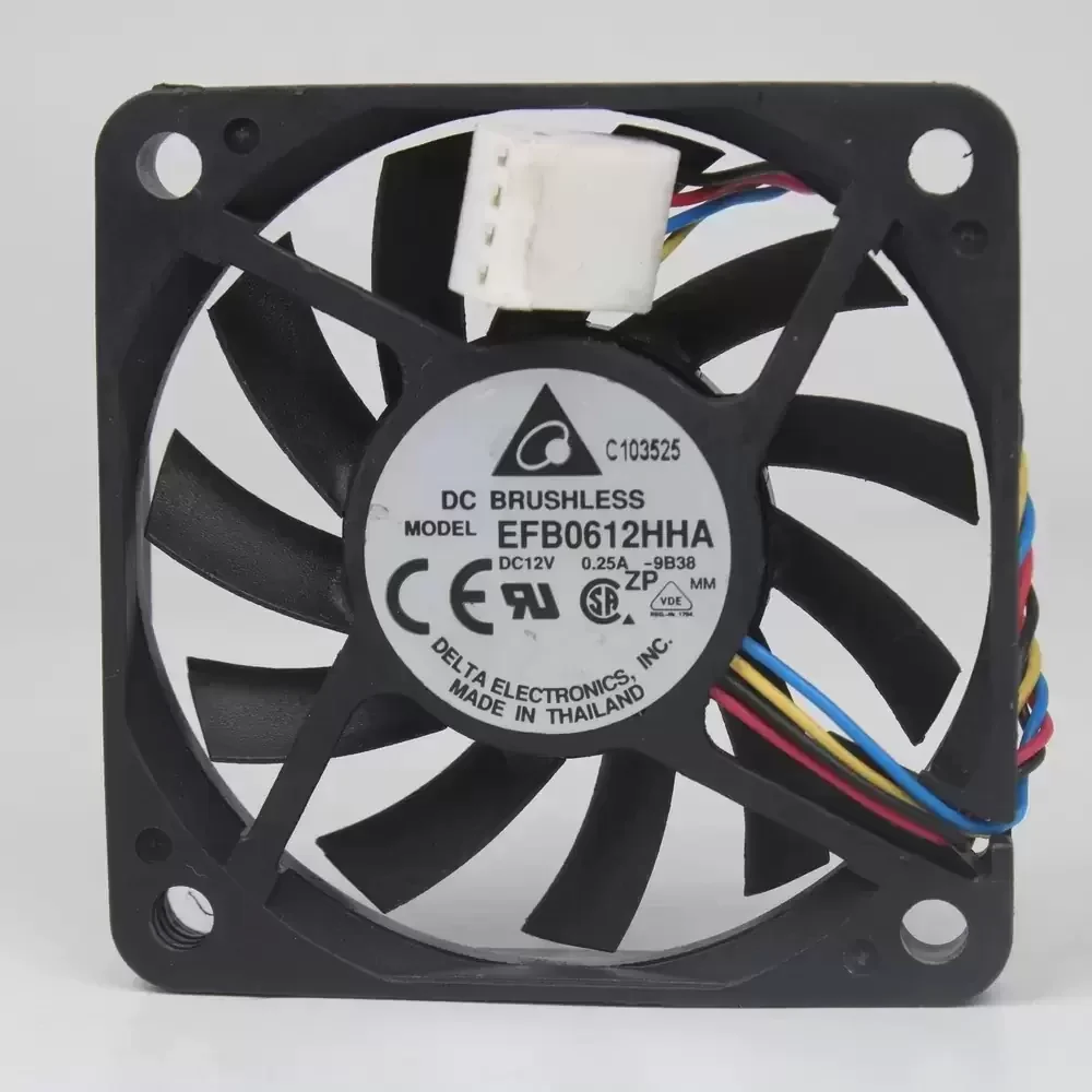 EFB0612HHA-9B38 Delta 12VDC 60x60x10mm 4-Wire Axial Fan