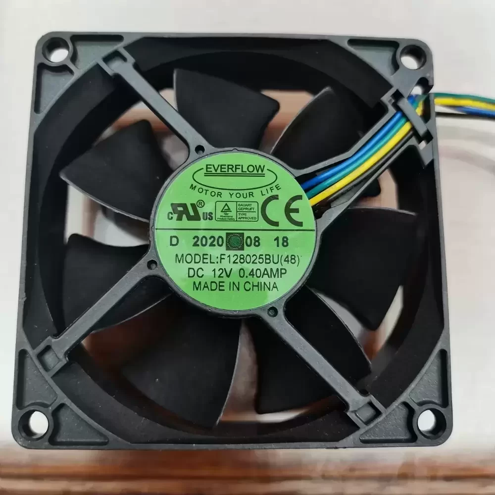 F128025BU(48) Everflow 12VDC 80x80x25mm 4-Pin Axial Fan