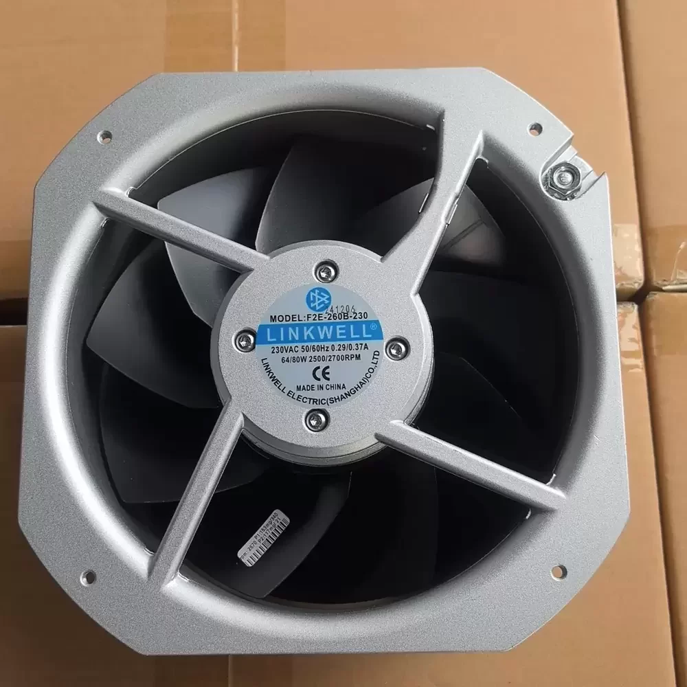 F2E-260B-230 Linkwell 230VAC 225x225x80mm Metal Axial Fan