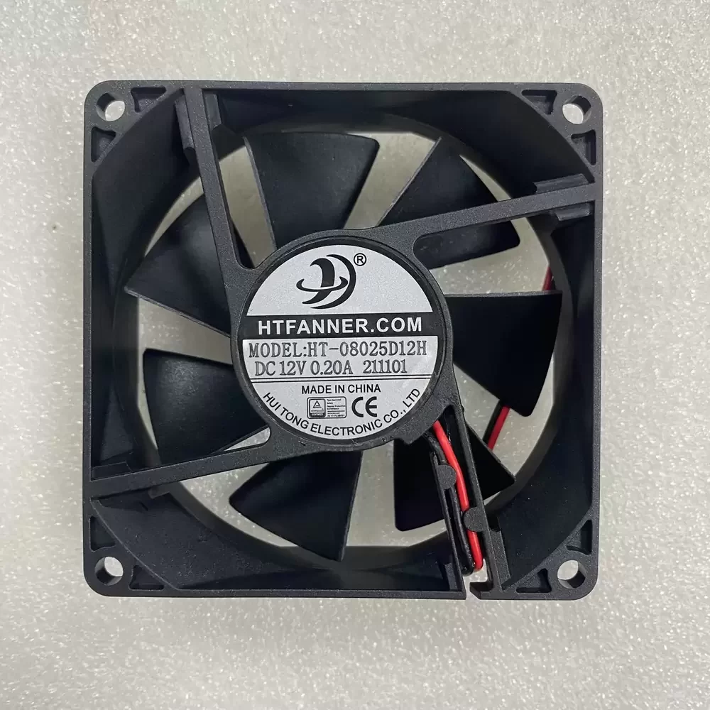 HT-08025D12H HTFANNER 12VDC 80x80x25mm 2-Wire Axial Fan