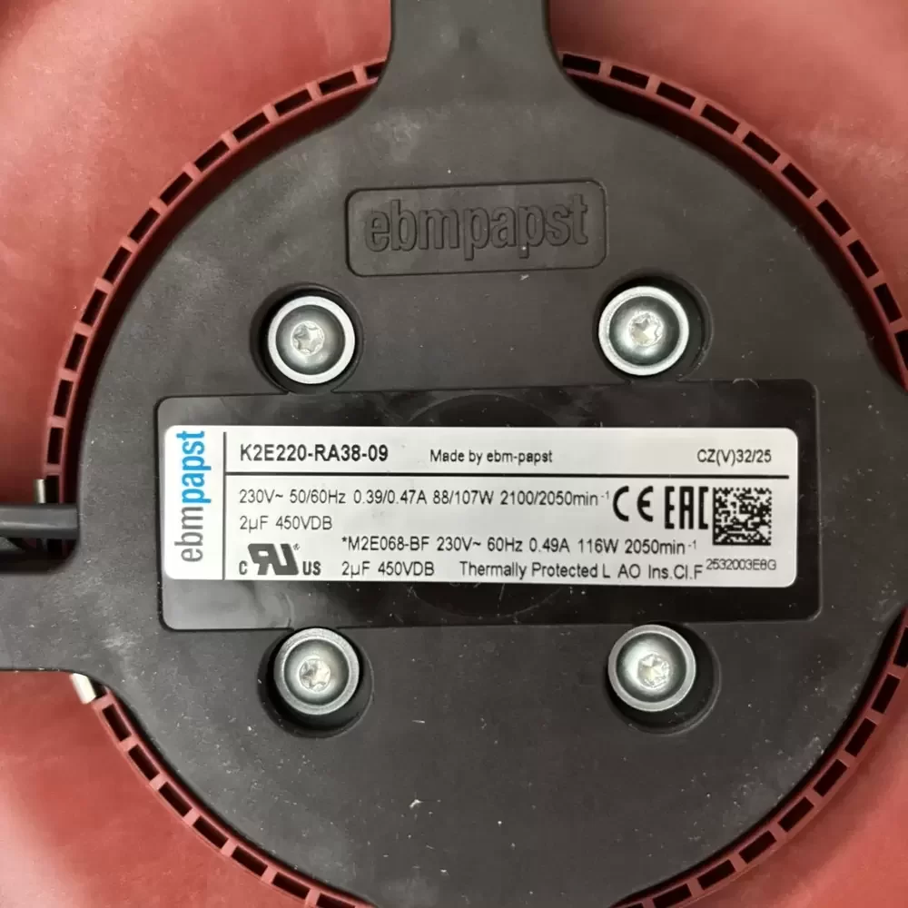 K2E220-RA38-09 ebm-papst 230VAC 220mm IP44 Centrifugal Module