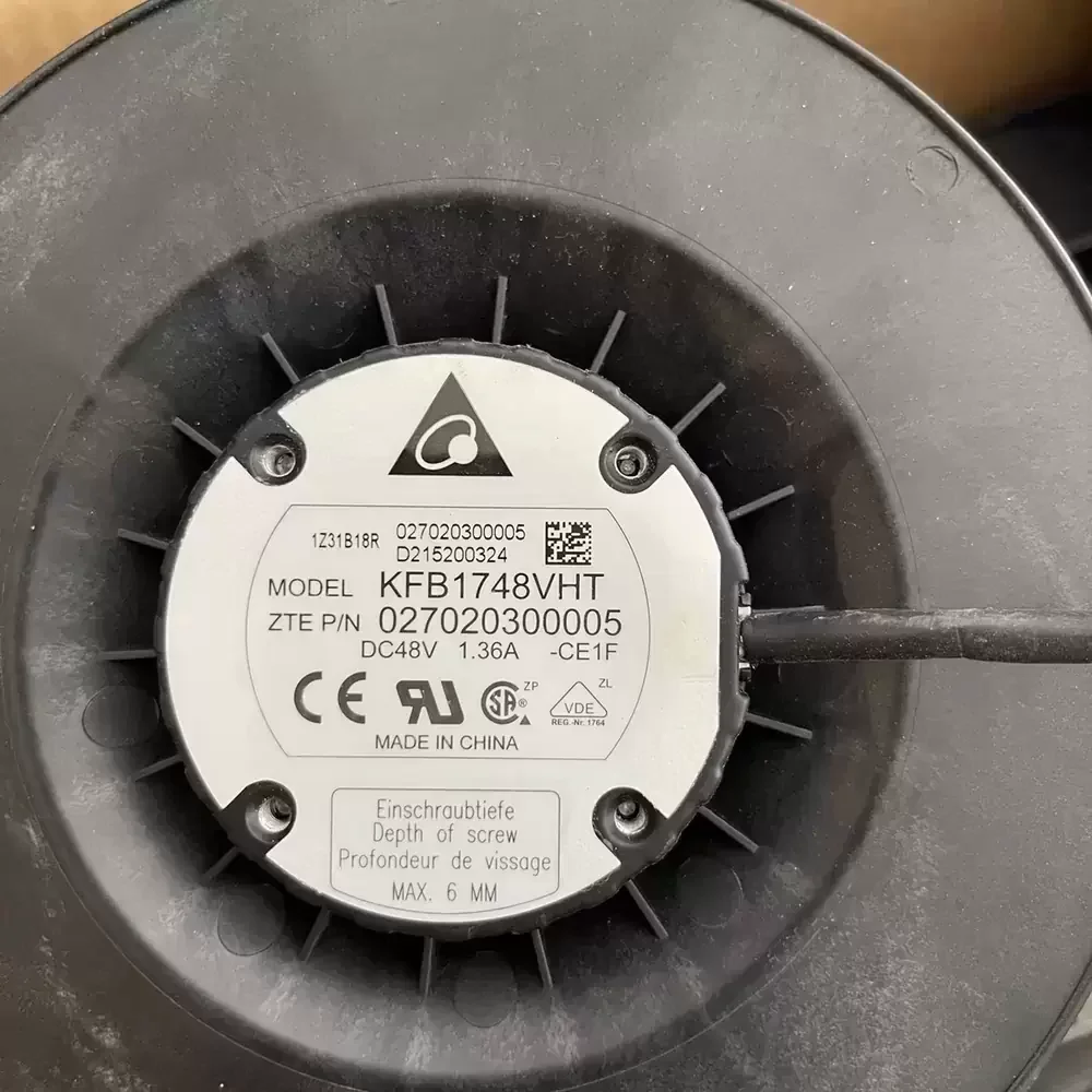KFB1748VHT-CE1F Delta 48VDC Ø175mm Centrifugal Fan KFB1748VHT-CE1F Delta 48VDC Ø175mm Centrifugal Fan