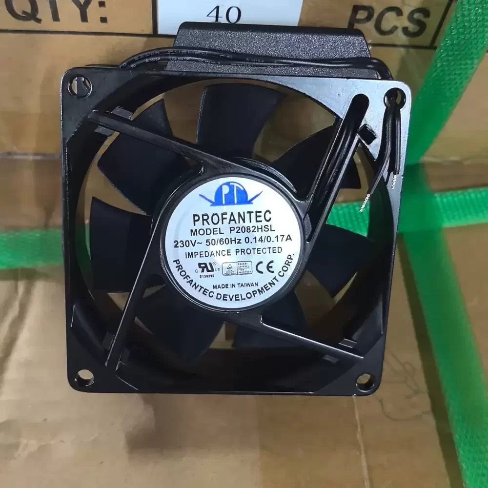 P2082HSL Profantec 230VAC 80x80x25mm Metal Axial Fan