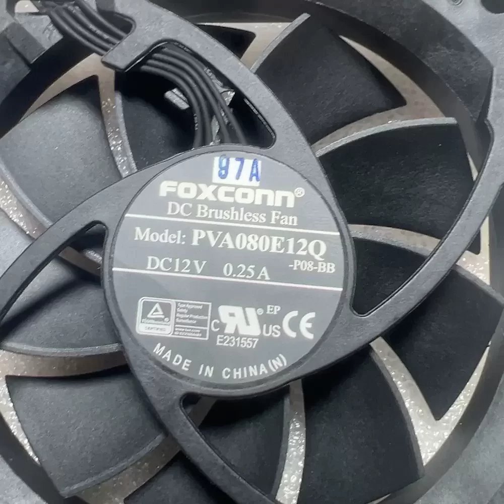PVA080E12Q-P08-BB Foxconn 12VDC 0.25A 80x80x15mm Axial Fan PVA080E12Q-P08-BB Foxconn 12VDC 0.25A 80x80x15mm Axial Fan
