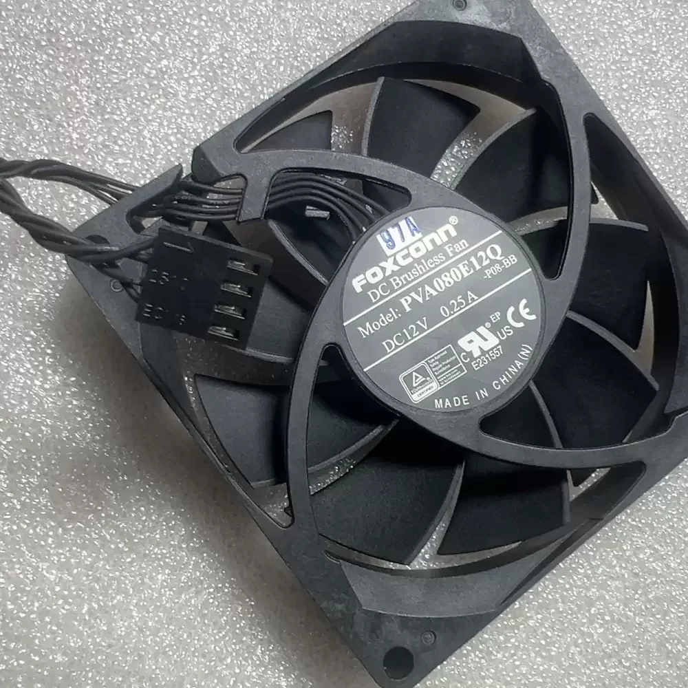 PVA080E12Q-P08-BB Foxconn 12VDC 0.25A 80x80x15mm Axial Fan PVA080E12Q-P08-BB Foxconn 12VDC 0.25A 80x80x15mm Axial Fan