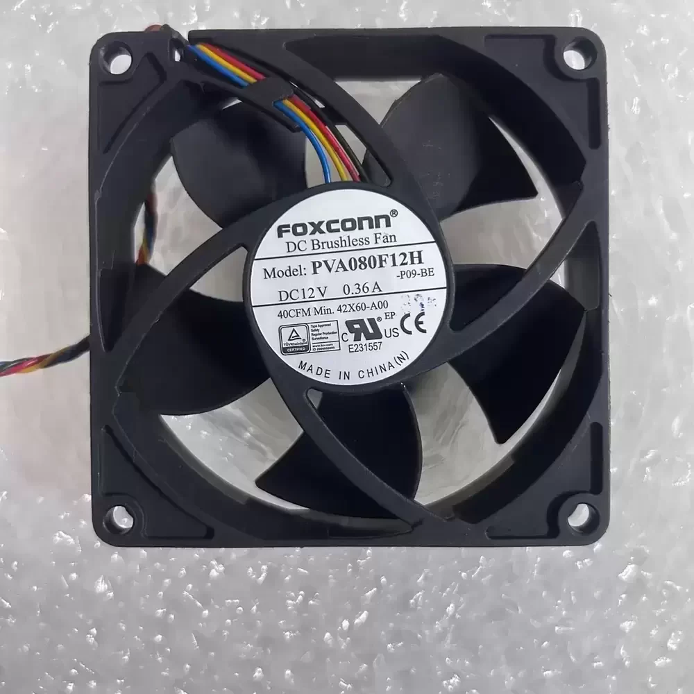 PVA080F12H-P09-BE Foxconn 12VDC 80x80x20mm PWM Axial Fan