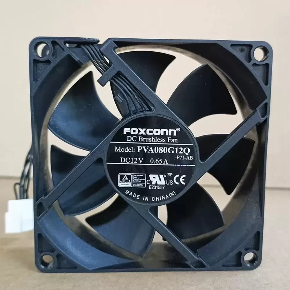 PVA080G12Q Foxconn 12VDC 80x80x25mm 4-Pin PWM Axial Fan