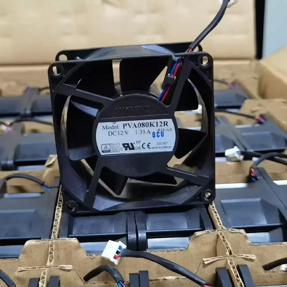 PVA080K12R-R18-AB Foxconn 12VDC 80x80x38mm 1.35A Axial Fan