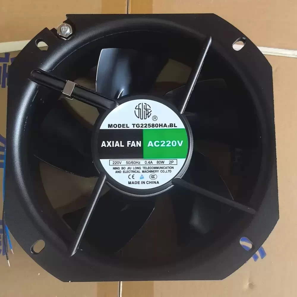 TG22580HA2BL JiuLong 220VAC 225x225x80mm Metal Axial Fan