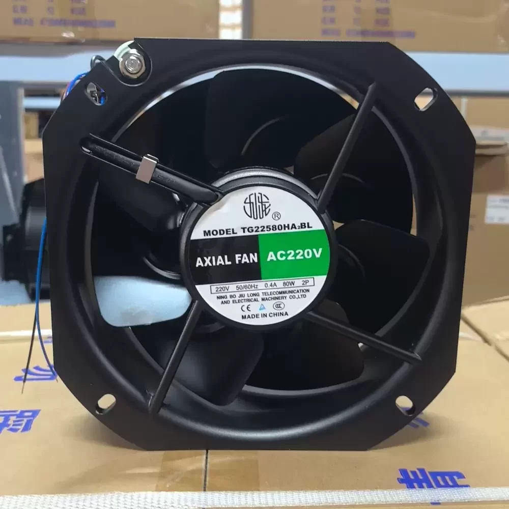 TG22580HA2BL Jiulong 220VAC 225x225x80mm Metal Blade Axial Fan