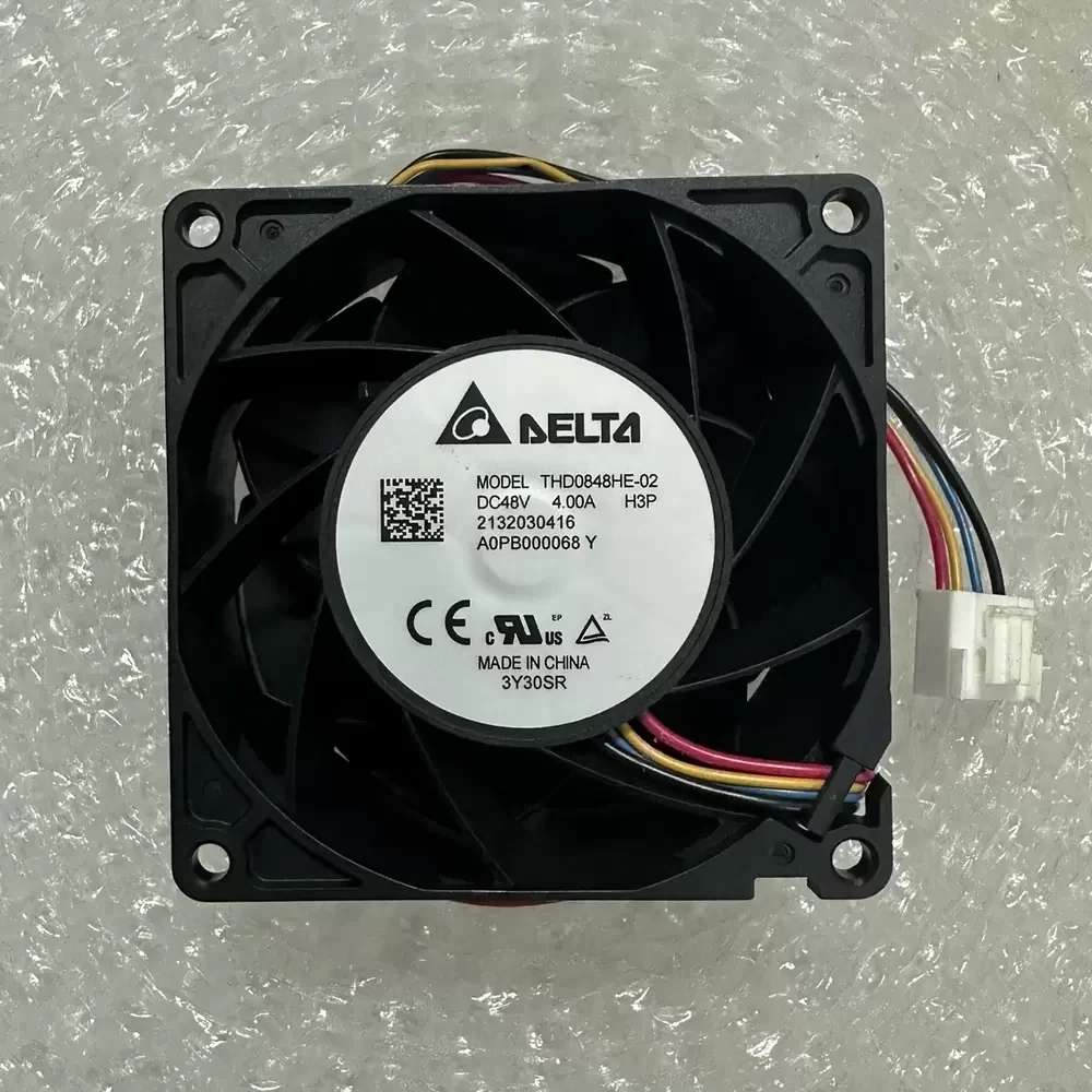 THD0848HE-02H3P Delta 48VDC 80x80x38mm 4.00A Axial Fan