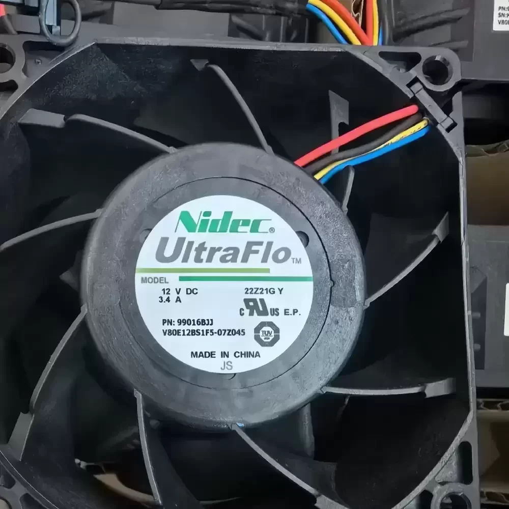 V80E12BS1F5-07Z045 Nidec 12VDC 80x80x38mm 3.4A Axial Fan V80E12BS1F5-07Z045 Nidec 12VDC 80x80x38mm 3.4A Axial Fan