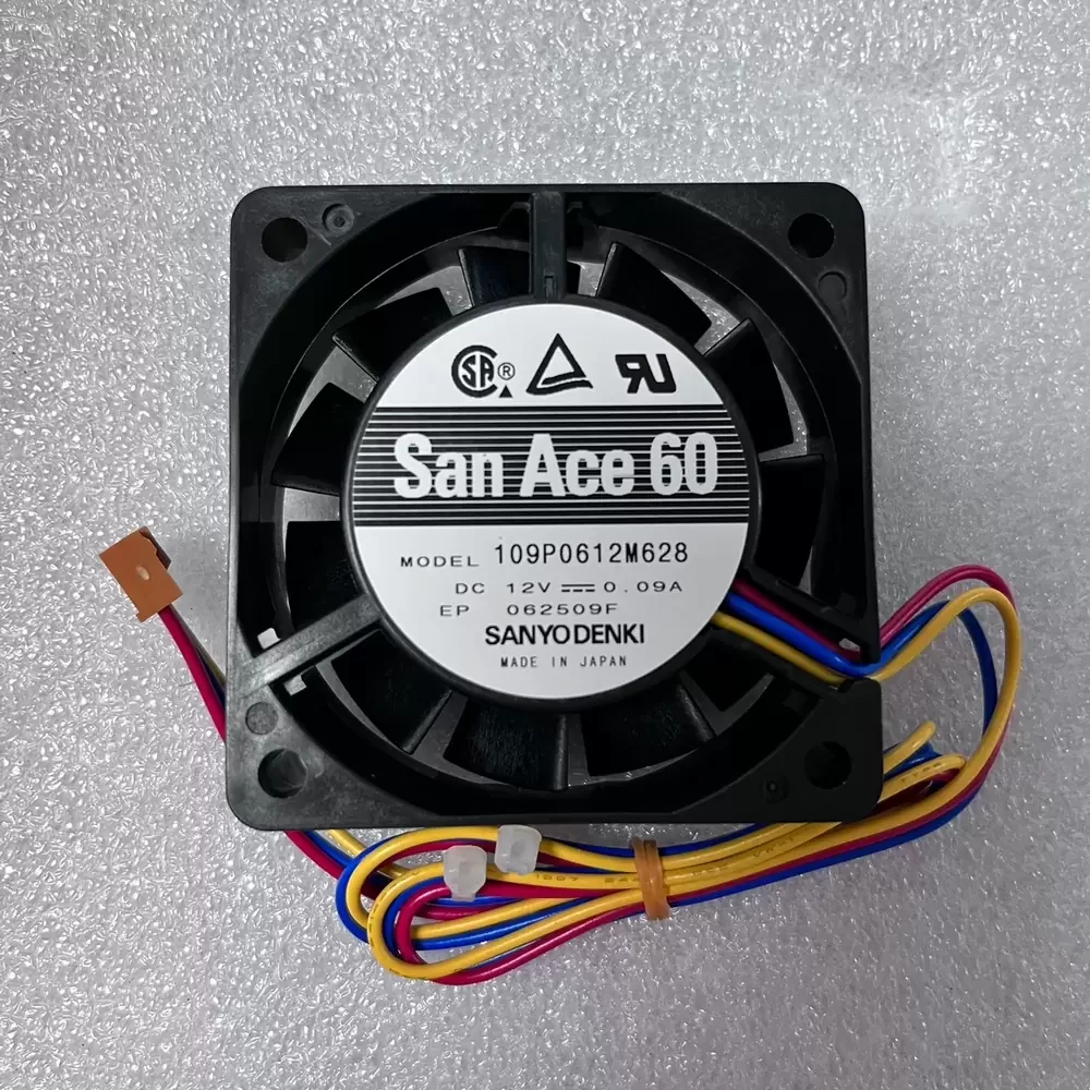 109P0612M628 Sanyo Denki 12VDC 60x60x20mm DC Axial Fan