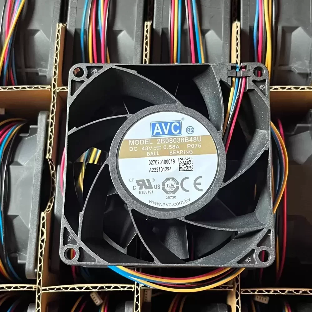 2B08038B48U-P075 AVC 48VDC 80x80x38mm PWM DC Axial Fan