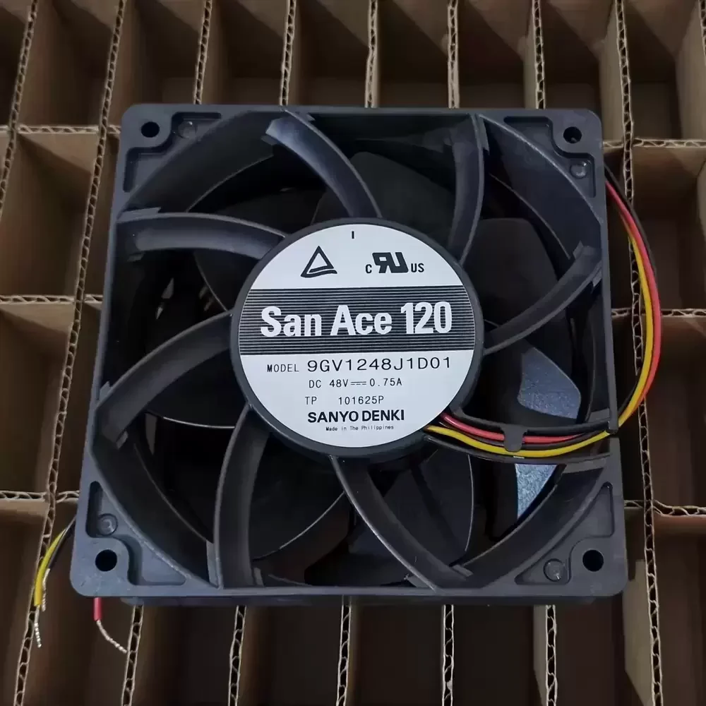 9GV1248J1D01 Sanyo Denki 48VDC 0.75A 120x120x38mm Axial Fan