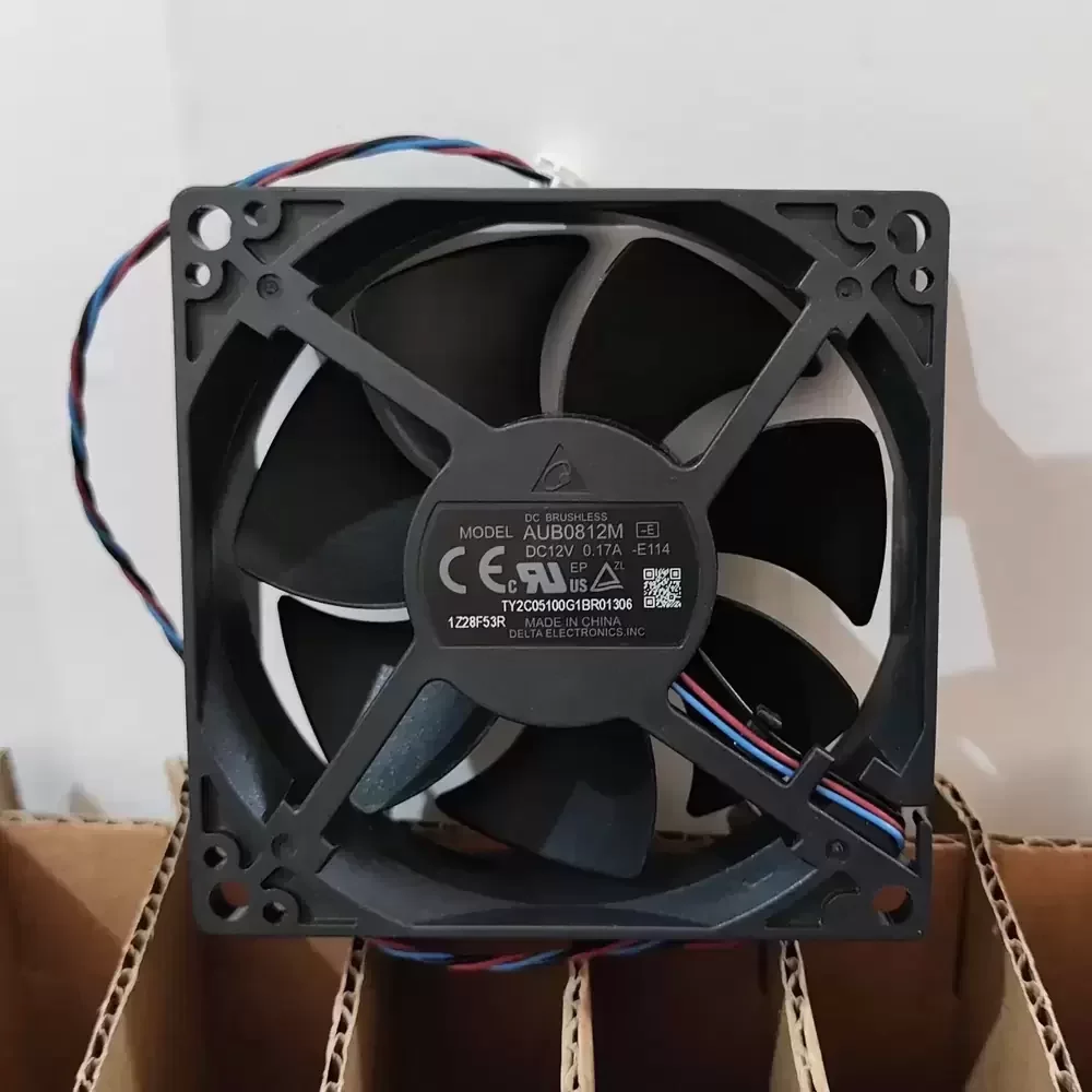 AUB0812M-E114 Delta 12VDC 0.17A 80x80x25mm Axial Fan AUB0812M-E114 Delta 12VDC 0.17A 80x80x25mm Axial Fan