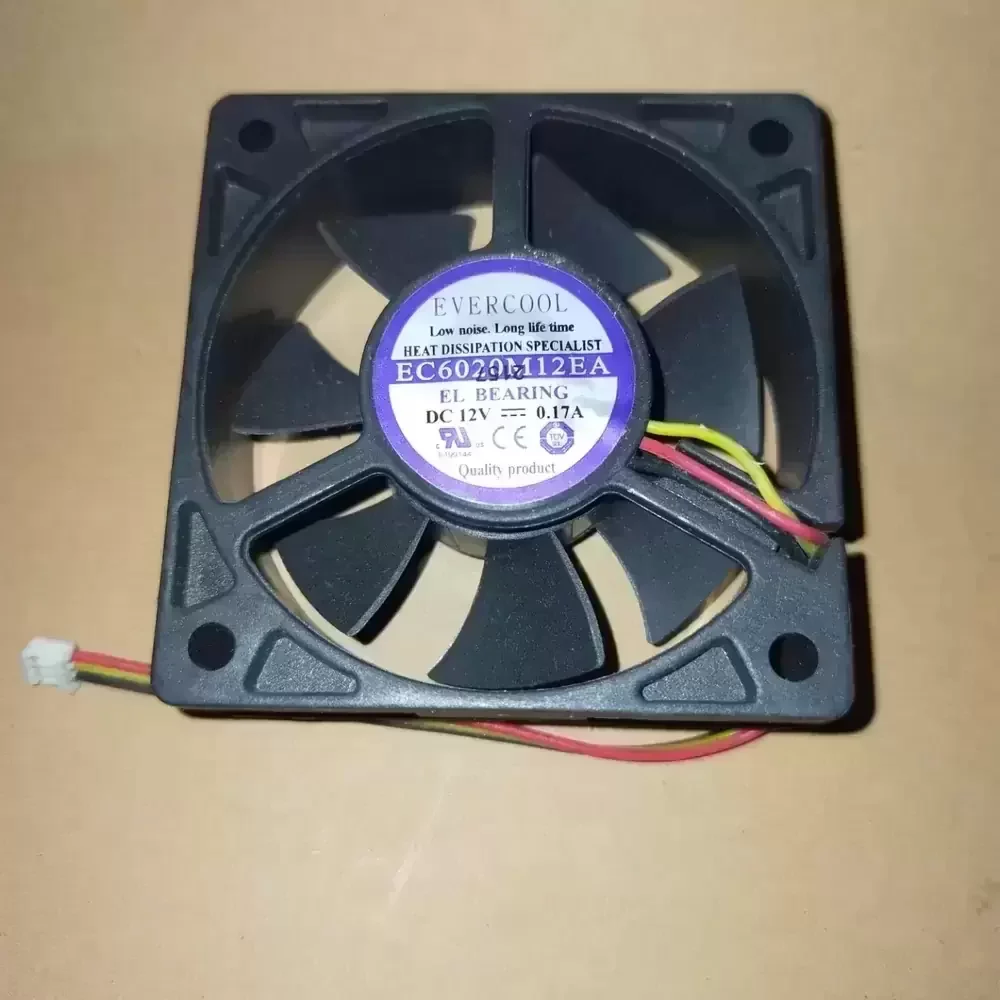 EC6020M12EA Evercool 12VDC 60x60x20mm 3-Wire Axial Fan