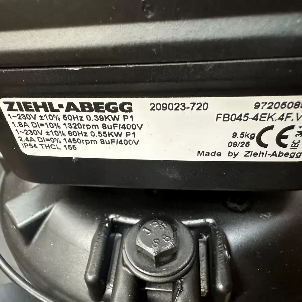 FB045-4EK.4F.V4P Ziehl-Abegg 230VAC 450mm Axial Fan FB045-4EK.4F.V4P Ziehl-Abegg 230VAC 450mm Axial Fan
