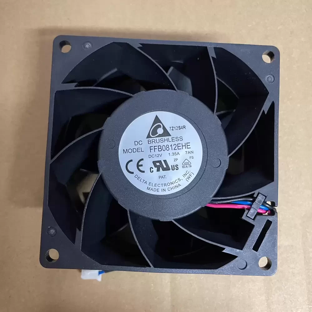 FFB0812EHE-7AN Delta 12VDC 80x80x38mm 3-Wire Axial Fan