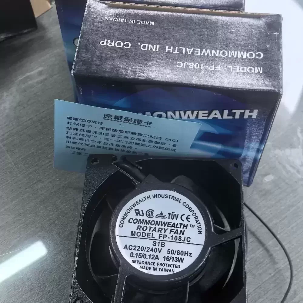 FP-108JC-S1B Commonwealth 220/240VAC 92x92x38mm Axial Fan FP-108JC-S1B Commonwealth 220/240VAC 92x92x38mm Axial Fan
