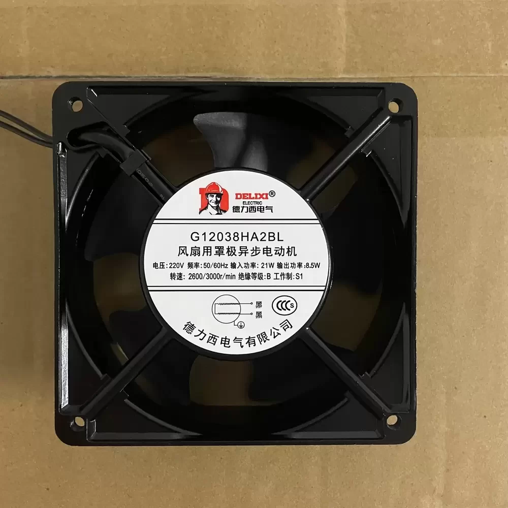 G12038HA2BL DELIXI 220VAC 120x120x38mm AC Axial Fan