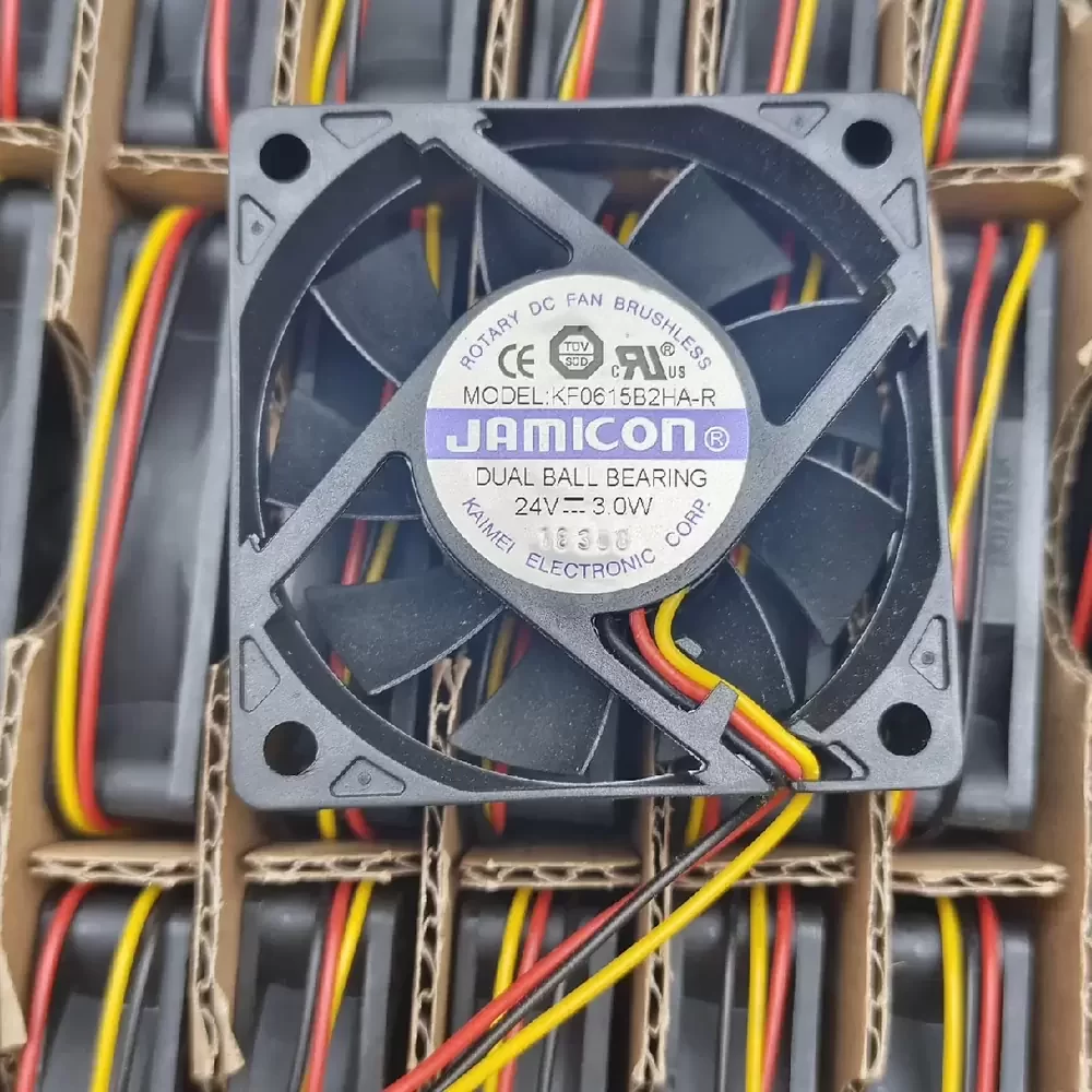 KF0615B2HA-R JAMICON 24VDC 60x60x15mm 3-Wire Axial Fan