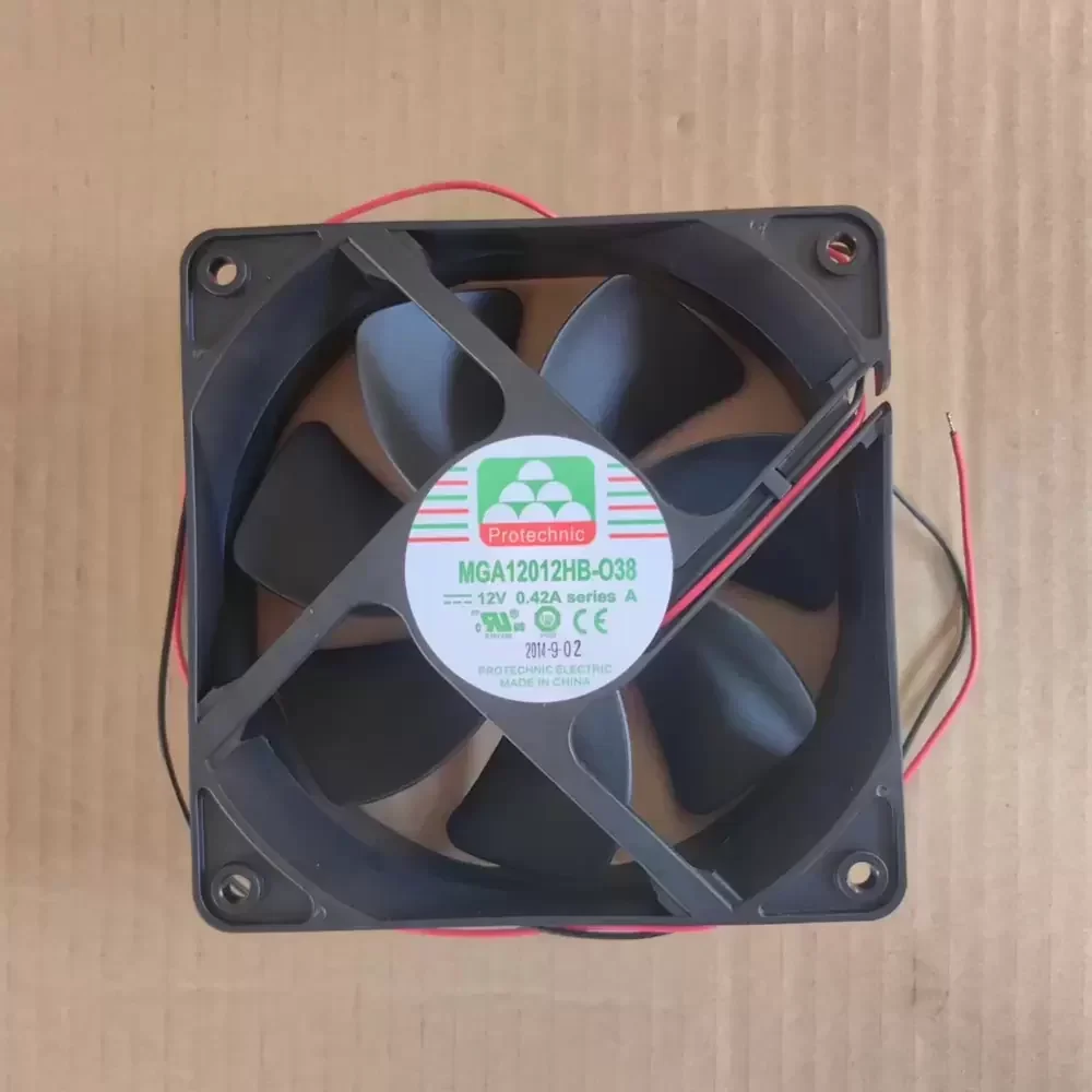 MGA12012HB-O38 Protechnic 12VDC 120x120x38mm 0.42A Axial Fan MGA12012HB-O38 Protechnic 12VDC 120x120x38mm 0.42A Axial Fan