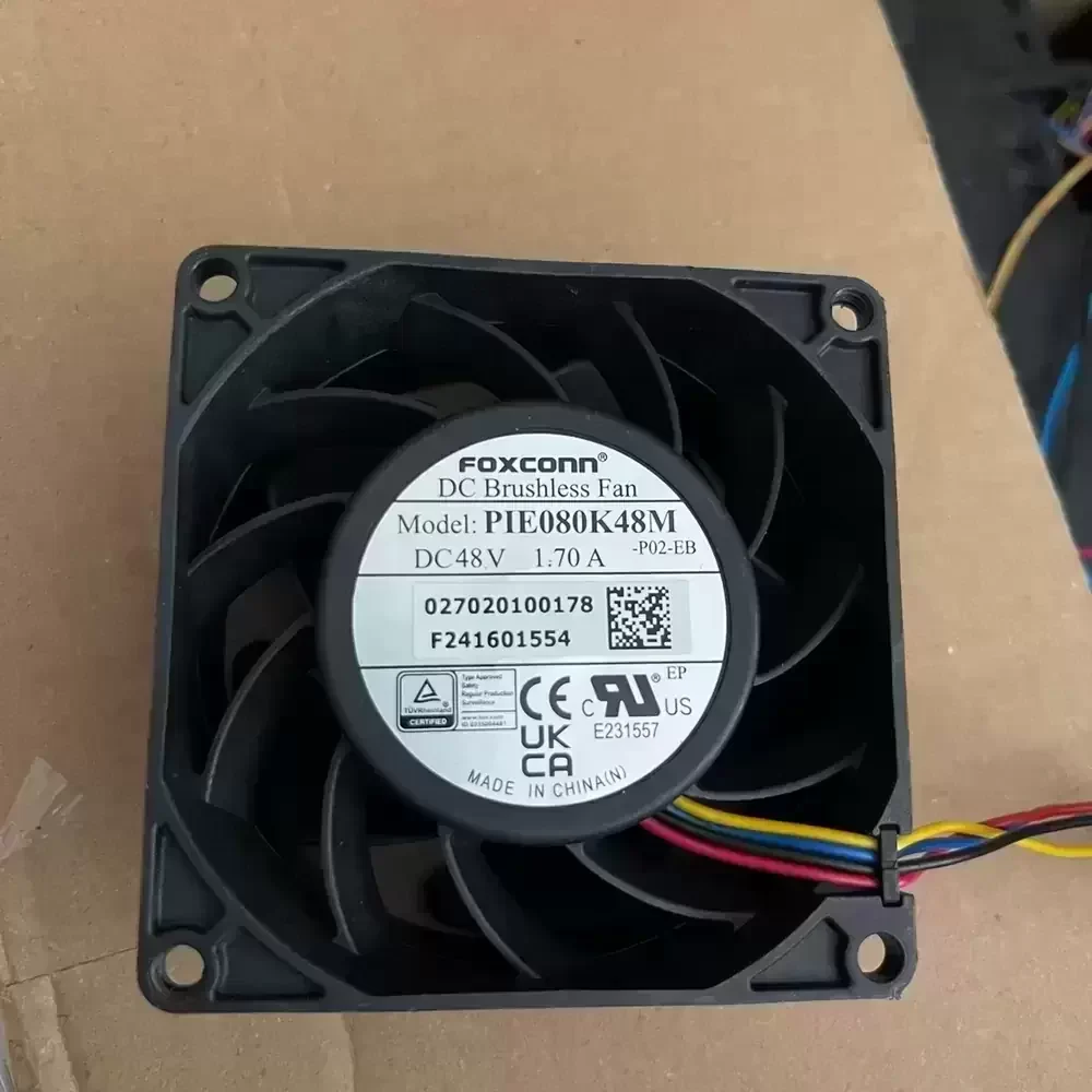 PIE080K48M-P02-EB Foxconn 48VDC 80x80x25mm PWM Axial Fan