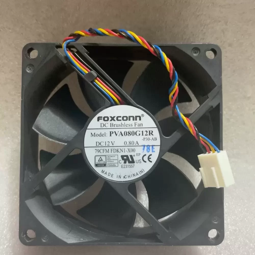 PVA080G12R-P30-AB Foxconn 12VDC 80x80x25mm PWM Axial Fan
