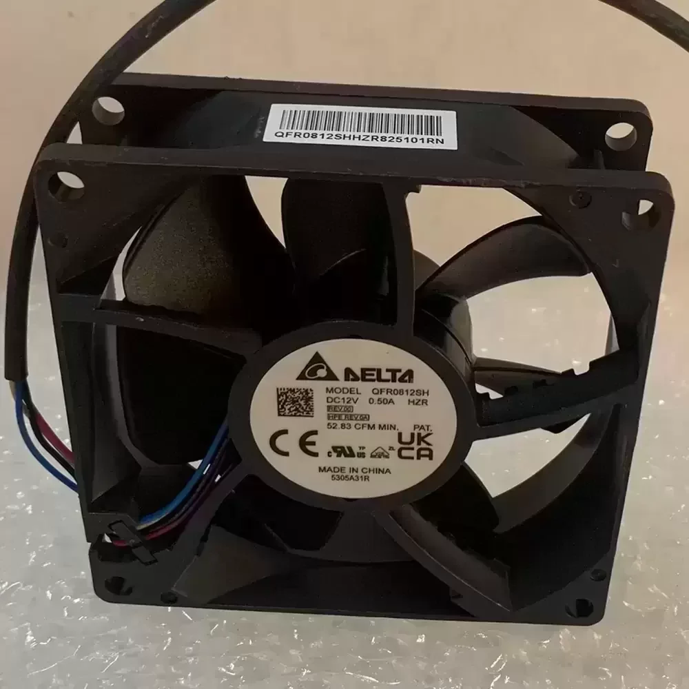 QFR0812SH-HZR Delta 12VDC 80x80x25mm 52.83CFM Axial Fan QFR0812SH-HZR Delta 12VDC 80x80x25mm 52.83CFM Axial Fan