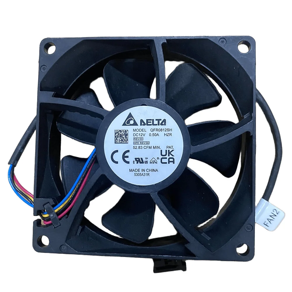 QFR0812SH-HZR Delta 12VDC 80x80x25mm 52.83CFM Axial Fan